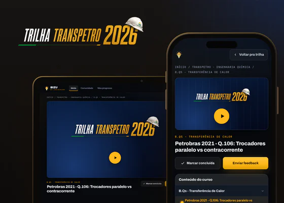 Logo da Trilha Transpetro 2026 e uma aula da trilha no notebook